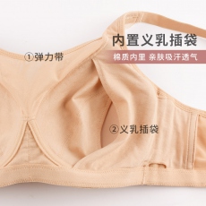 雪伦义乳术后专用文胸乳腺切除假胸假乳房硅胶内衣无钢圈胸罩XB2006