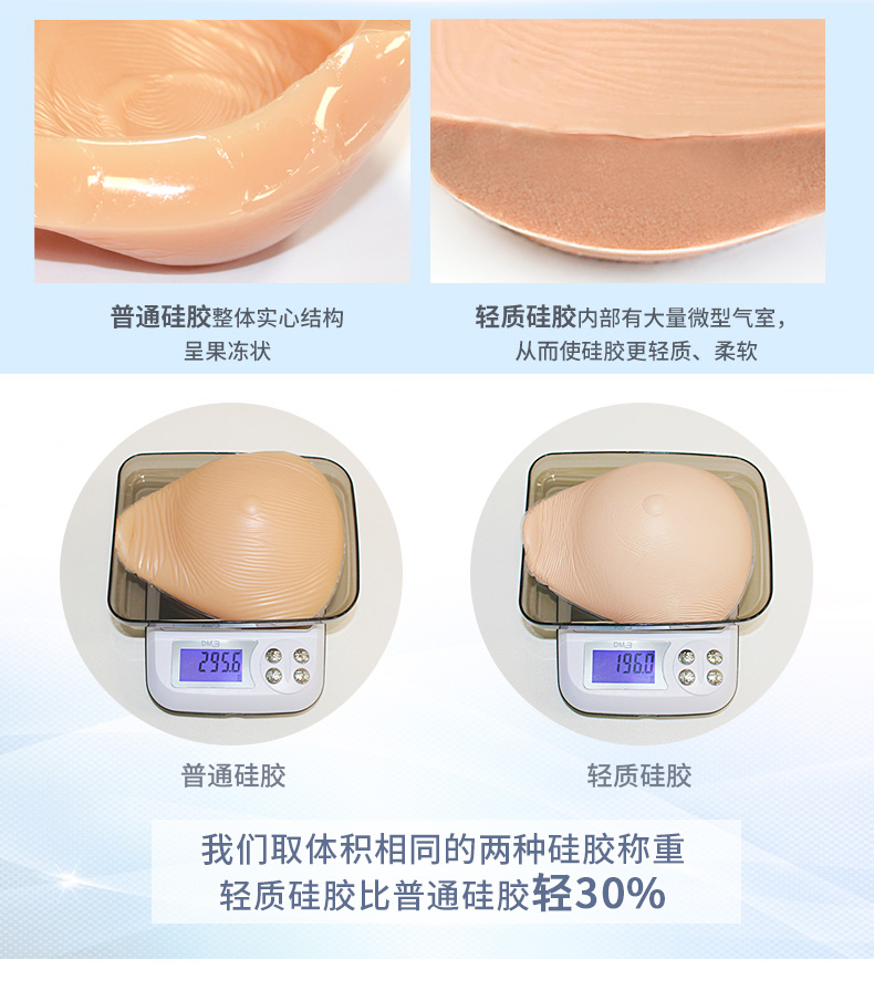 雪伦新品亲肤义乳 术后专用硅胶义乳 假胸假乳房 自然